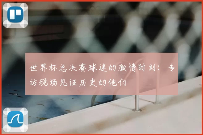 世界杯总决赛球迷的激情时刻:专访现场见证历史的他们