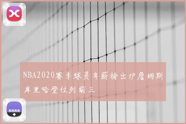 NBA2020赛季球员年薪榜出炉詹姆斯库里哈登位列前三