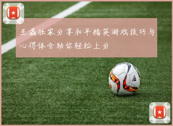 王磊独家分享和平精英游戏技巧与心得体会助你轻松上分